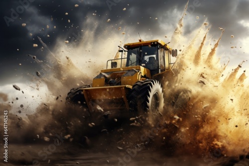 Bulldozer Crashes In A Storm