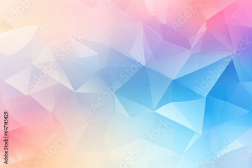 Geometric Lines Abstract Crystalline Pale Yellow Baby Pink Sky Blue Panoramic Background Generative Ai photo