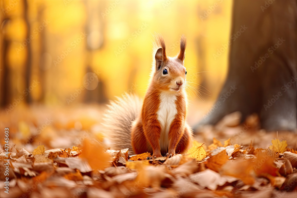 close up of a squirrel in autumn park close up of a squirrel in autumn park