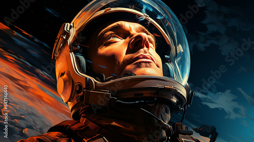 A stunningly detailed drawing of an astronaut, their visor reflecting Earth, showcasing the wonder of space exploration