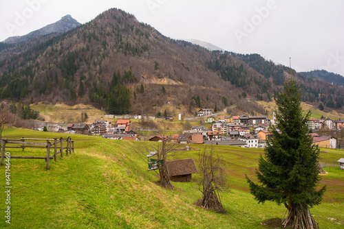 The landscape around the mountain village of Forni Avoltri in Carnia in Udine Province, Friuli-Venezia Giulia, north east Italy