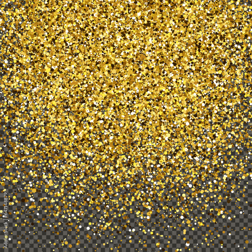 Gold glittering dust on transparent backdrop Gold glittering dust on transparent backdrop