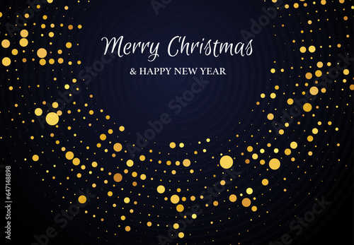 Merry Christmas of gold glitter pattern