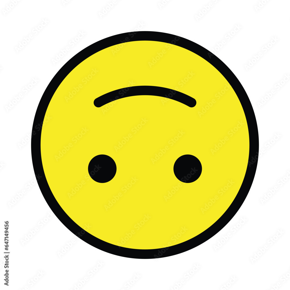 Fototapeta premium Vector emojji smiley, turned upside down. Isolated irony, sarcasm, joking, sense of goofiness, silliness sign design.