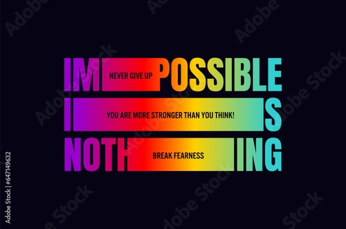 impossible is nothing vector illustration typography t shirt design
