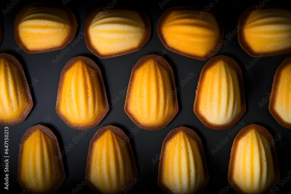 Fototapeta premium Madeleines, shell shaped buttery cakes