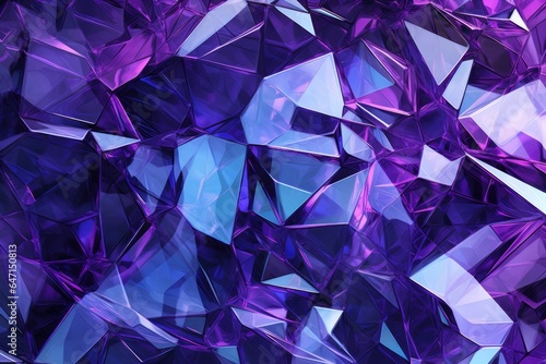 Purple Blue Green Geometric Crystalline Structure Transparent