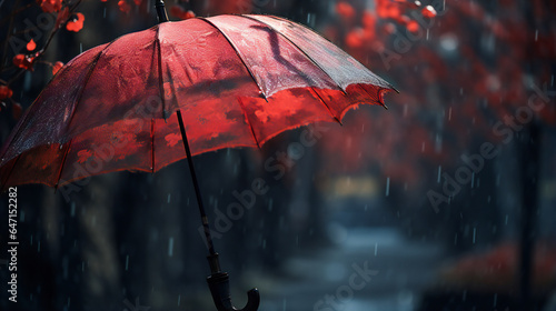 Captivating Rainy Scene with Umbrella Focus © EwaStudio