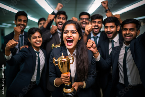 Indian businesswomen celebrate success, success image