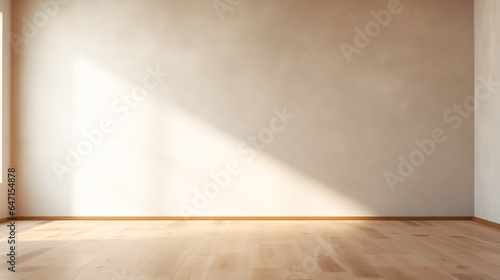 Captivating Sunlight.  Interior with Empty Wall and Floor © EwaStudio