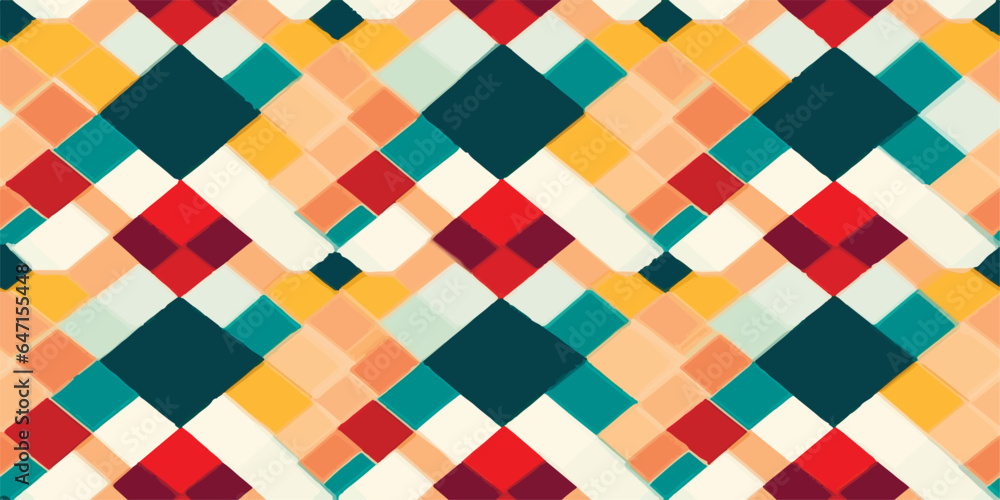 Mid-century geometric abstract pattern with simple shapes and beautiful color palette. Simple geometric pattern composition, best use in web design, business card, invitation, poster, textile print. Mid-century geometric abstract pattern with simple shapes and beautiful color palette. Simple geometric pattern composition, best use in web design, business card, invitation, poster, textile print.