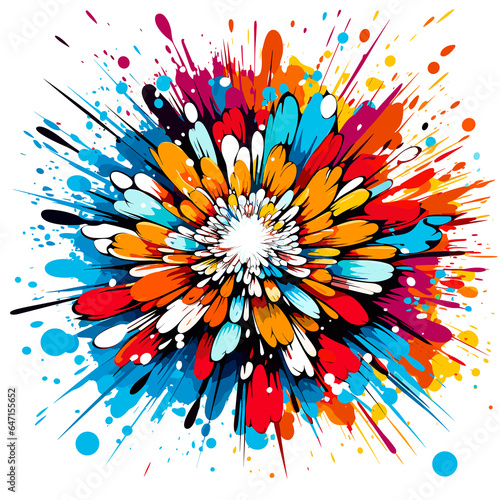 Abstract colourful floral background in vector pop art style