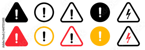 Caution signs. Vector Symbols danger and warning signs.