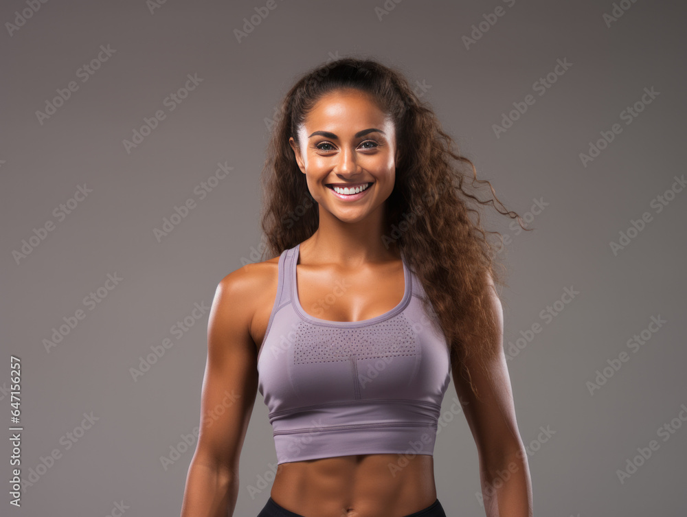 Empowering Excellence: A Business Portrait of a Diverse Female Fitness Trainer, Captured Against an Isolated Background, Radiating Confidence and Expertise Empowering Excellence: A Business Portrait of a Diverse Female Fitness Trainer, Captured Against an Isolated Background, Radiating Confidence and Expertise