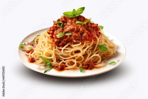 Vegan Spaghetti Bolognese On Isolated Transparent Background, Png