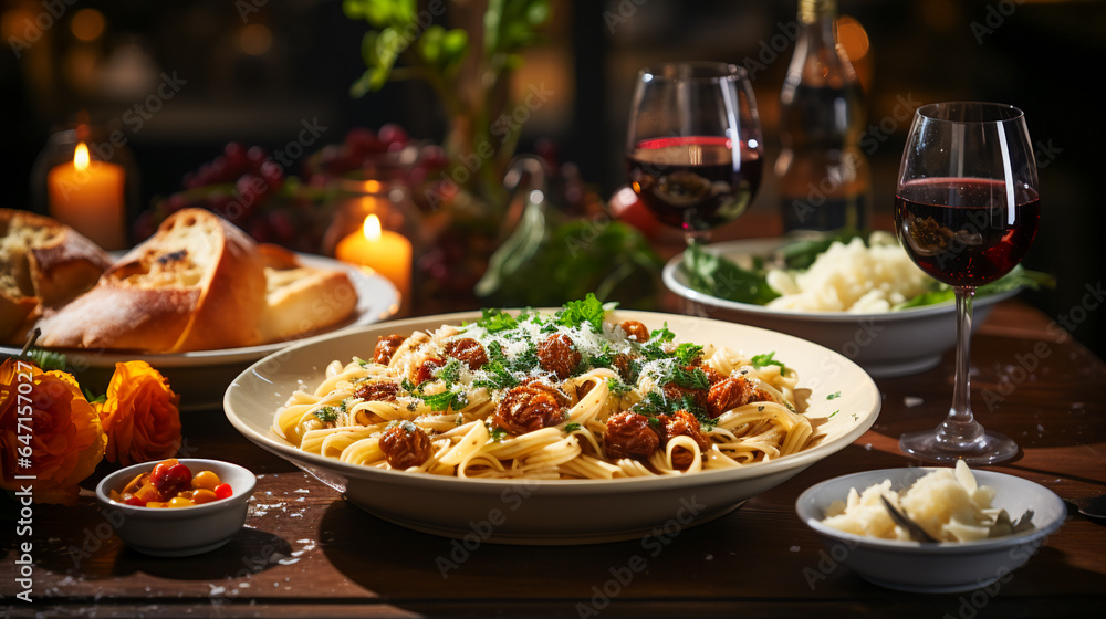 Italian Pasta and Wine Delight