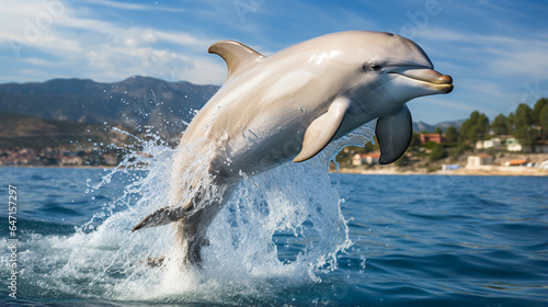 Jumping Dolphin in Crystal Clear Waters © EwaStudio