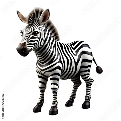 Realistic Cute Zebra 3D Model