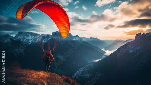 Paragliding in the Mountains photo