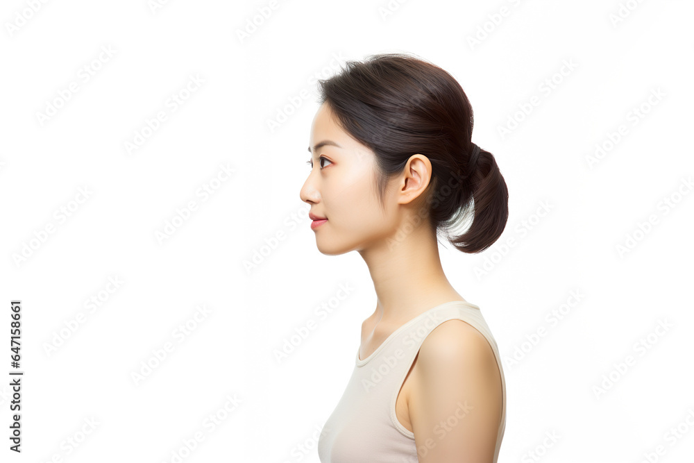 Side View of Natural Japanese Woman Portrait Side View of Natural Japanese Woman Portrait
