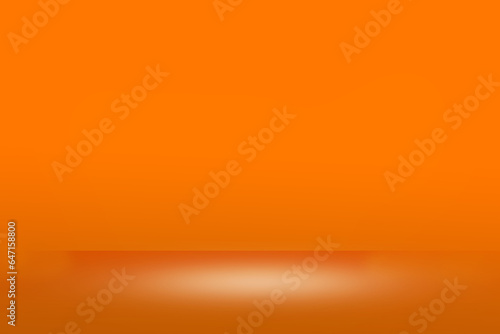 Orange background, empty studio room, abstract