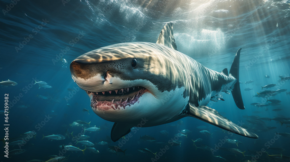 Naklejka premium Shark in its Natural Habitat