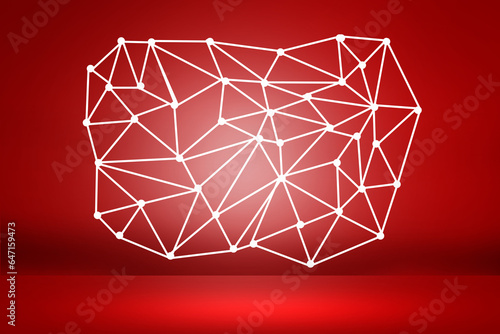 Empty studio room red background. Abstract.