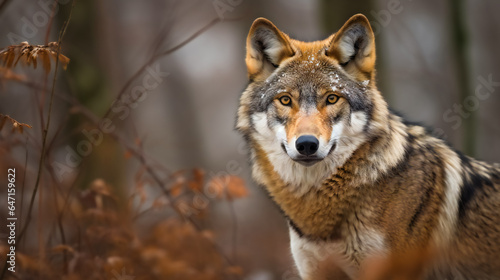 Wallpaper Mural Timber Wolf in the Forest.  AI Generated Torontodigital.ca