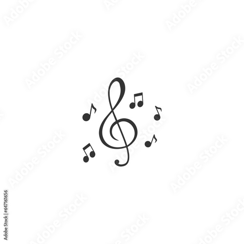Music note illustration icons. Sound and melody symbols