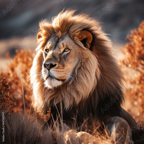 male lion portrait © Voravut
