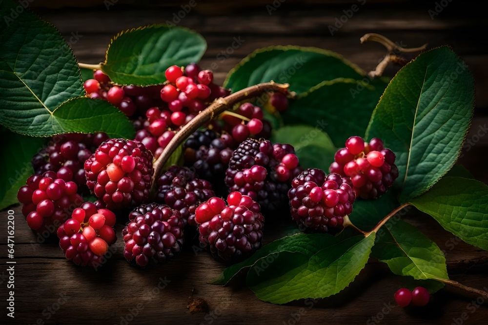 unripe blackberries on branch unripe blackberries on branch