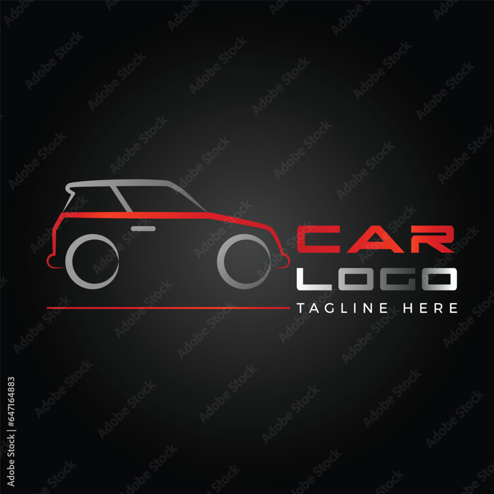 Modern outline Car logo for all the automobile nd auto detailing services FREE VECTOR DOWNLAOD