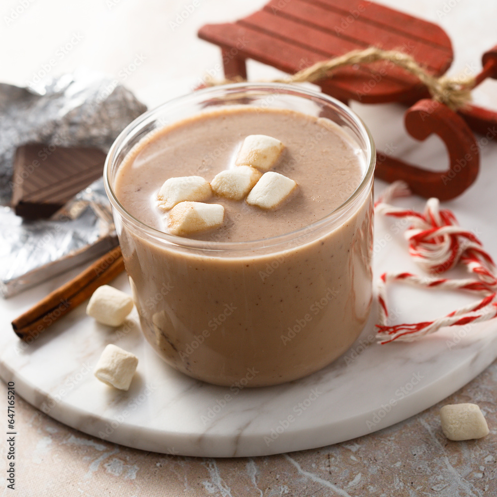 Homemade hot chocolate with marshmallow Homemade hot chocolate with marshmallow