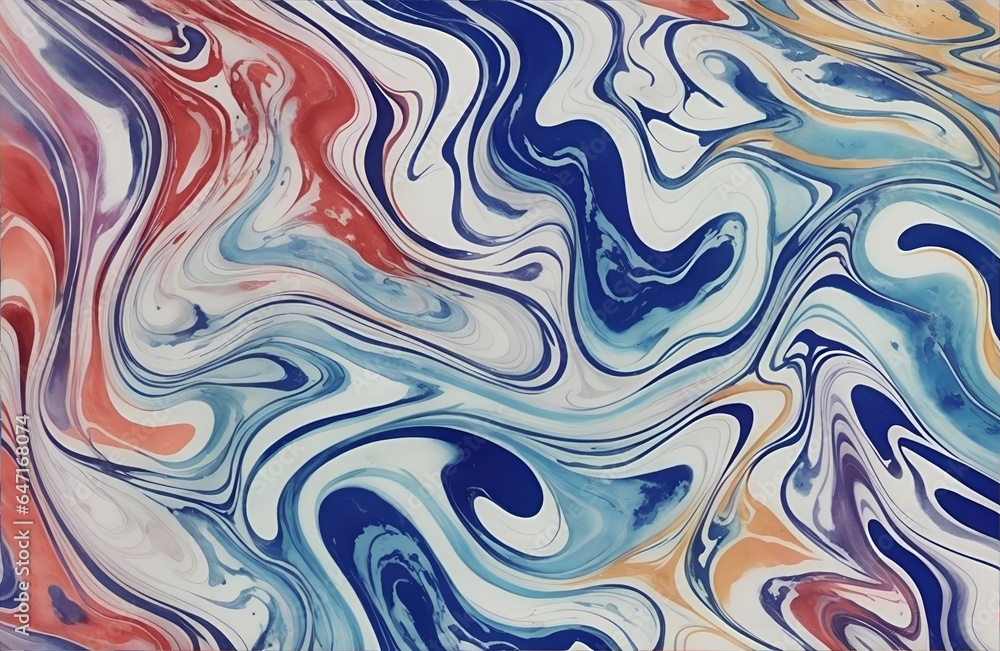 Fototapeta premium Abstract Liquid Marble Texture Ink Ripples Watercolor Design Background