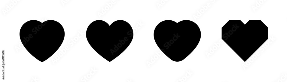 Heart icon in glyph. Heart shape symbol. Love illustration. Heart sign in glyph. Love illustration set. Stock vector Heart icon in glyph. Heart shape symbol. Love illustration. Heart sign in glyph. Love illustration set. Stock vector
