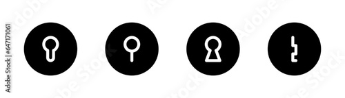 Keyhole icon in glyph. Lock keyhole in glyph. Black key hole icons set. Password symbol. Stock vector illustration