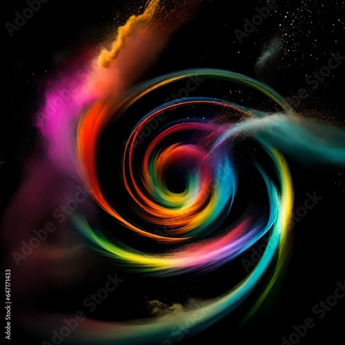 abstract background, colorful powder vortex, colorful swirl, generative AI