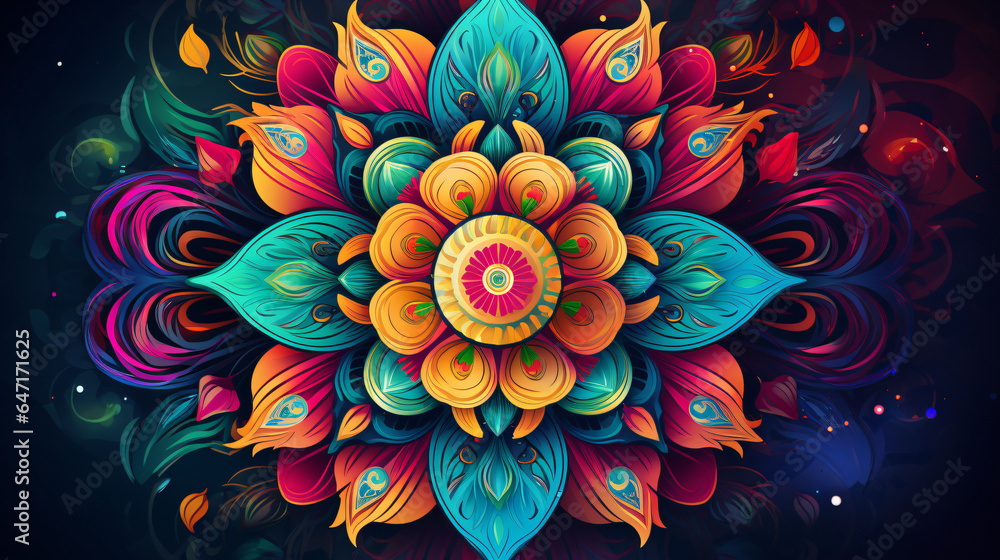 Colourful mandala design background