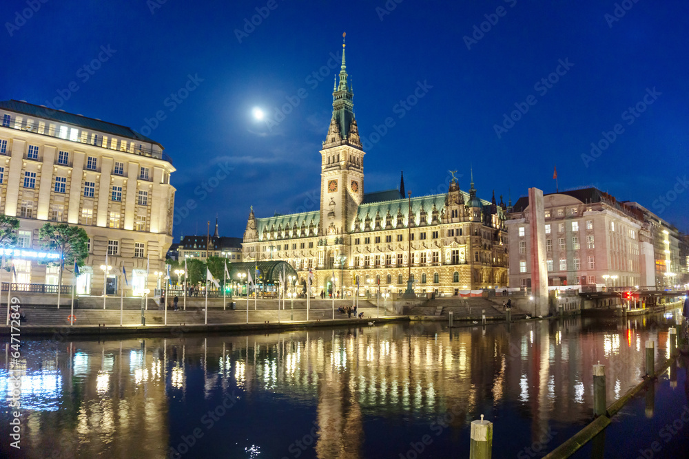 View of City Hall, Hamburg, Germany