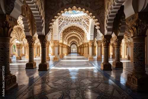 Intricately designed Arab mosque, Generative AI