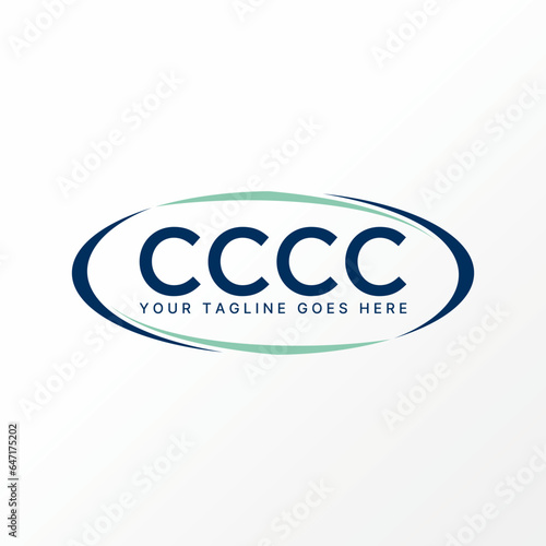 Logo design graphic concept creative abstract premium vector stock sign ellipse cutting swoosh  emblem. Related to frame badge art icon element around