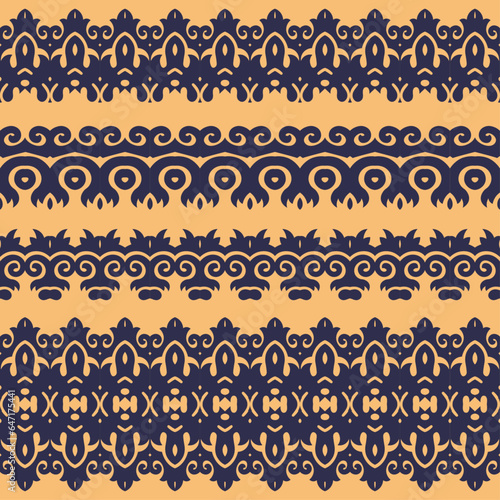 Set of 4 decorative border, workpiece for your design. Ornamental elements and motifs. Decor for plate, tile, textile and print design. Circle, square design element. Vector.