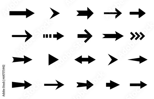 Set of arrows. Arrow icon. Vector illustration.