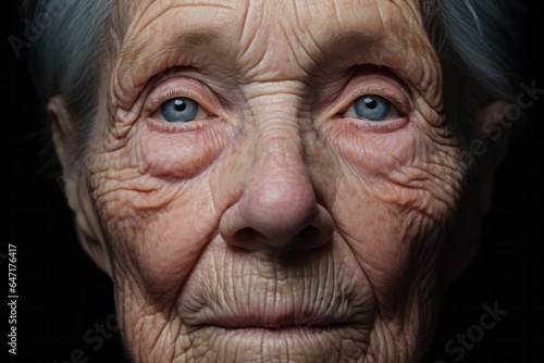 Photographie The performance of body aging shall be marked with wrinkles, spots
