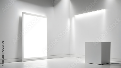 Wallpaper Mural A blank white mockup, illuminated by a bright light Torontodigital.ca