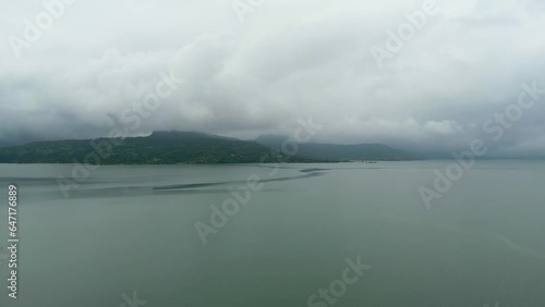 pawana lake daam closeup bird eye view in pune photo