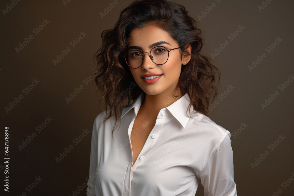 Young corporate woman in formal wear with spectacular Young corporate woman in formal wear with spectacular
