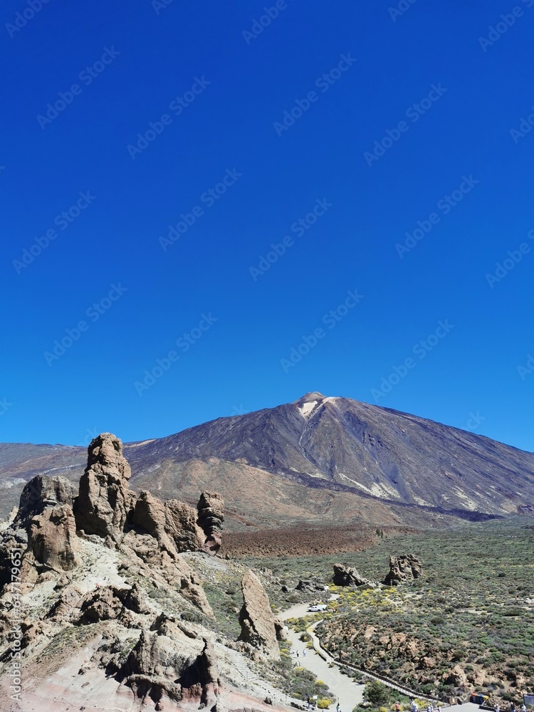 view on the Teide - the highest mountain in Spain on the island of Tenerife