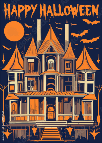 Happy Halloween Art Design, Vintage Poster