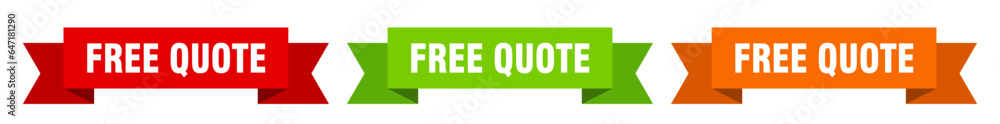 free quote ribbon. free quote isolated paper sign. banner free quote ribbon. free quote isolated paper sign. banner